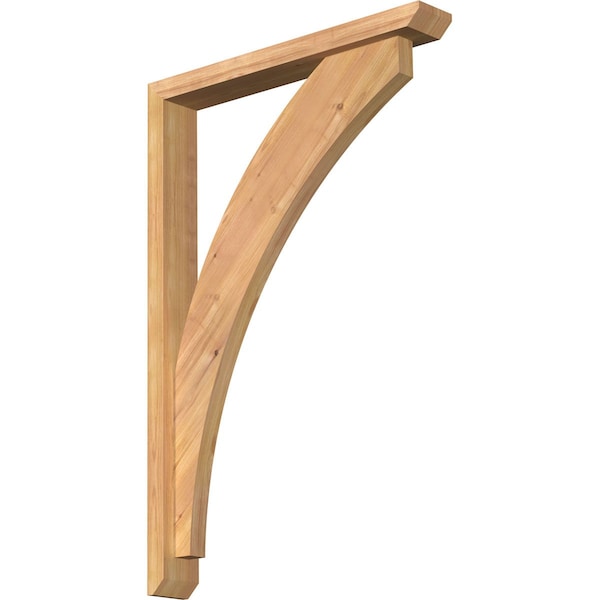 Ekena Millwork Thorton Slat Smooth Bracket w/ Offset Brace, Western Red Cedar, 3 1/2"W x 24"D x 36"H BKT0402X24X36THR06SWR - main